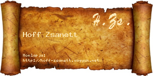 Hoff Zsanett névjegykártya